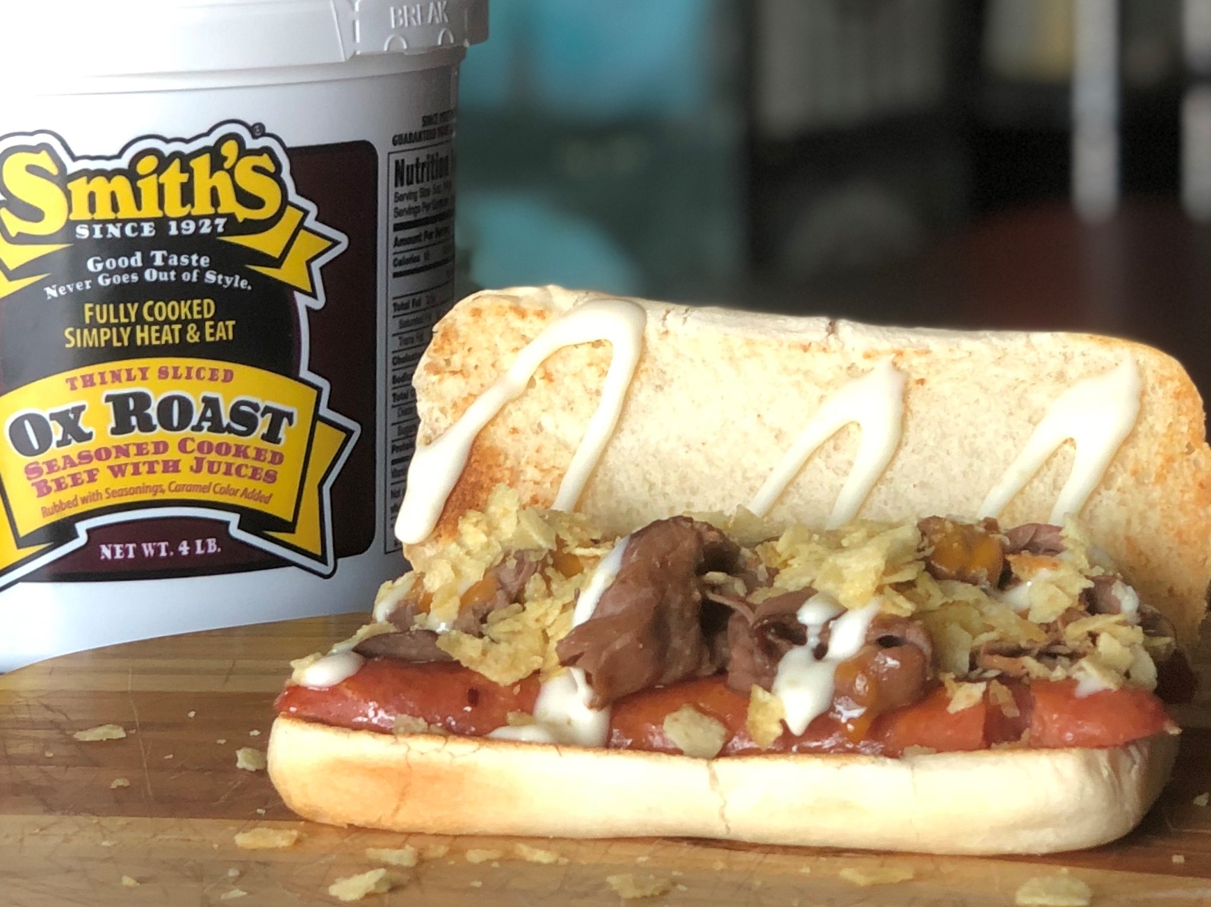 Pictured here:  Lucky Louie’s Punxatawney Jerry Facebook Special Wiener.